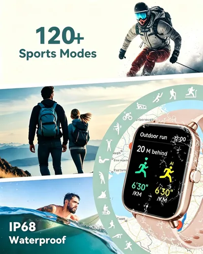 Miniatura 5 de Quican Relojes inteligentes para mujer, compatibles con teléfonos iPhone y Android, llamadas, monitor de frecuencia cardíaca/sueño, Alexa, reloj