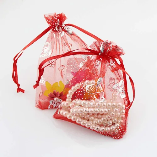 Miniatura 4 de Stratalife Pequeñas bolsas de organza para joyas con cordón, bolsitas de caramelos, recuerdos de fiesta, bolsas de golosinas de 3.54 x 4.72 Mezcla