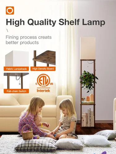 Miniatura 3 de addlon Lámpara de pie con estantes, lámpara de pie moderna de 5 niveles con bombilla LED 3CCT