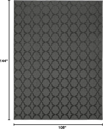 Miniatura 143 de Garland Rug Sparta - Alfombra antideslizante de polipropileno de 2 pies x 12 pies, color negro, ideal para salas de estar y pasillos, elegante