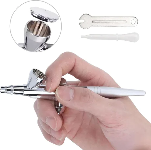 Miniatura 2 de Pistola de aerógrafo portátil de alimentación por gravedad para aerógrafo de clavos, pistola de oxígeno, pintura en aerosol de seda, kit
