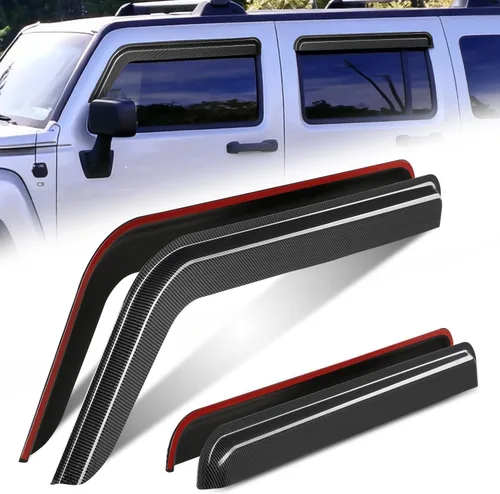 Miniatura 14 de Auto Dynasty 4 piezas viseras de ventana con patrón de fibra de carbono compatibles con Chrysler PT Cruiser 2001-2010, deflectores de ventana