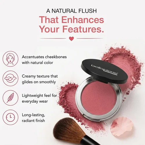 Miniatura 3 de bellapierre Rubor mineral compacto Brillo cálido No tóxico y sin parabenos Adecuado para todo tipo de piel Estuche compacto – 0.35 onzas