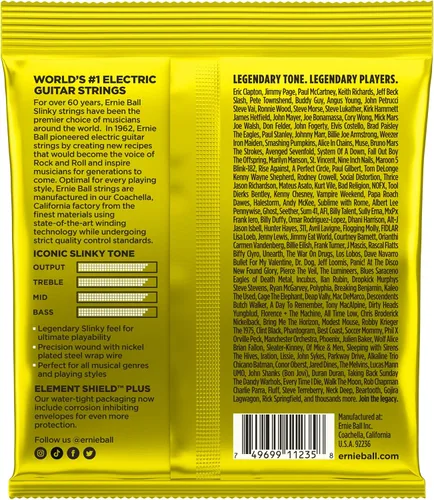 Miniatura 2 de Ernie Ball Beefy Slinky - Cuerdas para guitarra eléctrica, paquete de 3, calibre 11-54 (P03627)