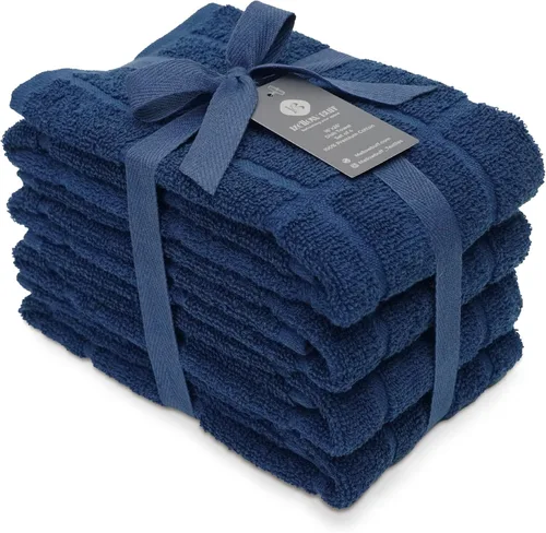 Toallas de cocina de rizo 100% algodón para cocina, paquete de 4 unidades, lisas, 16 x 26 pulgadas, súper suaves y absorbentes, perfectas para Azul