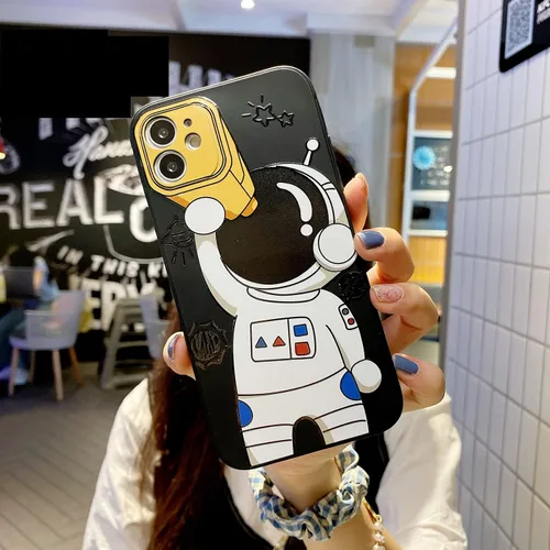 Miniatura 3 de Yonds Queen para iPhone 7 Plus / 8 Plus, linda funda con diseño de astronauta de dibujos animados, elegante parachoques de TPU suave, protectora
