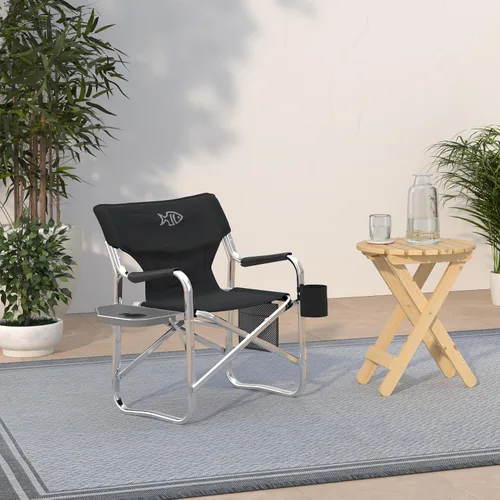 Miniatura 2 de Oasis Premium Director - Silla de pesca con soporte para caña, silla plegable de aluminio