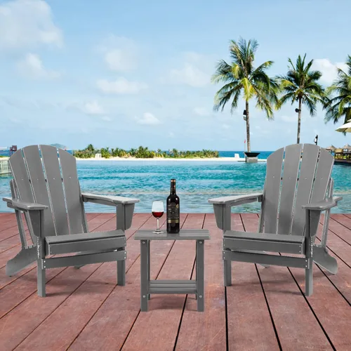 Miniatura 7 de Apolimi Adirondack - Mesa auxiliar para exteriores, mesa auxiliar de patio resistente de 2 niveles, resistente a la intemperie, mesa auxiliar sólida