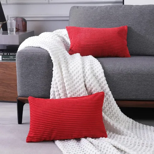 Miniatura 14 de Deconovo - Juego de 2 fundas de cojín de pana modernas, elegantes y suaves, aptas para lavadora, decoración del hogar para sala de estar, sofá