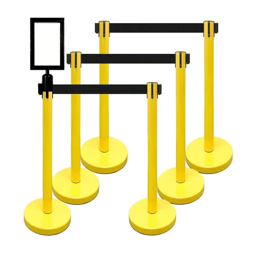 Miniatura 32 de VIP Crowd Control - Juego de barreras de seguridad con cinturones retráctiles, 91 cm de altura, cinturón de 198 cm y soporte de pared Cinturón