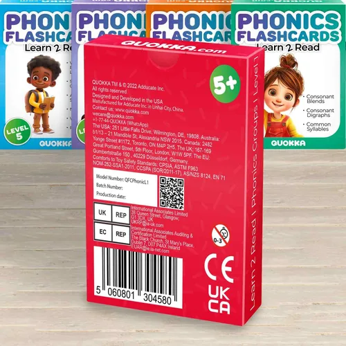 Miniatura 8 de QUOKKA Tarjetas flash CVC del alfabeto inglés, juego de aprender a leer para niños de 3 a 5 y 4 a 8 años, tarjetas fonéticas para niños de 2 a 4