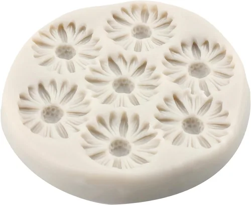 Miniatura 8 de Moldes de Silicona de Flores de Margarita Molde de Fondant de Flor de Crisantemo Para Decoración de Pasteles Adornos de Cupcakes Dulces Chocolate