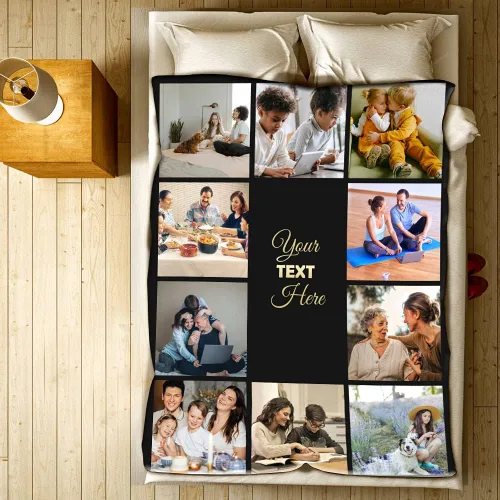 Miniatura 4 de Manta de collage de fotos personalizada, manta de boda. Manta de forro polar suave, manta de fotos personalizada. Regalo para bodas, Navidad, Manta