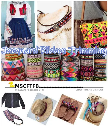 Miniatura 4 de MSCFTFB Diseños étnicos - Cinta jacquard tejida con flecos para accesorios de ropa, correas de adorno, cinturones, collares, manualidades, ancho