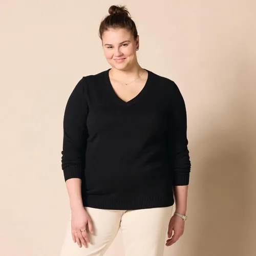 Miniatura 6 de Suéter Tienda Essentials para mujer, 100% algodón, de manga larga, con cuello en V
