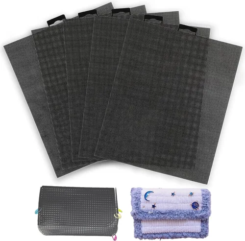 Hojas de lona de malla de plástico, juego de 5 piezas para bordado, punto de cruz, malla Aida, manualidades, hilo acrílico, tejido, ganchillo (10.2