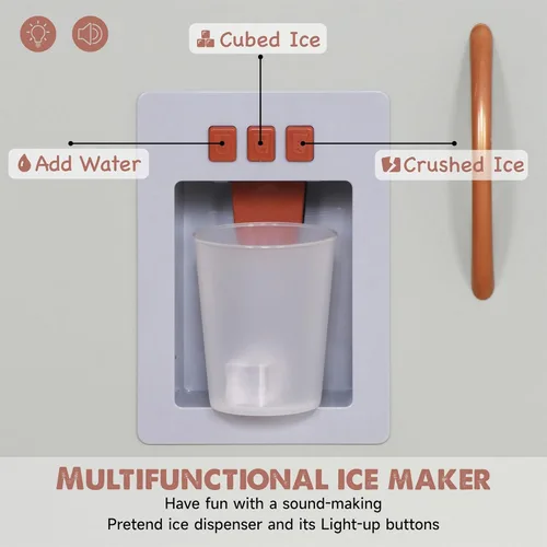 Miniatura 4 de TOUCH US Juego de juguetes de cocina de madera con luz, juego de cocina de juguete de simulación para niños, horno de juguete para fregadero