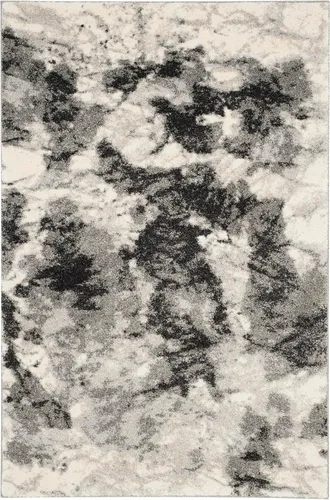 Miniatura 12 de SAFAVIEH Retro Collection - Alfombra decorativa de 2 pies 3 pulgadas x 5 pies, color crema y gris, diseño abstracto moderno, no desprende pelusa