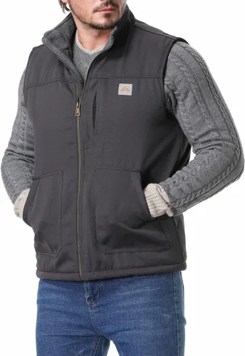 Miniatura 6 de MOERDENG Chaleco de cuello alto falso con forro polar lavado de pato lavado para hombre