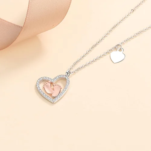 Miniatura 4 de Collar de joyería de pies de bebé, regalos para mamá por primera vez, collar para mamá a mi mamá, regalos para mujeres embarazadas, mamá futura ser