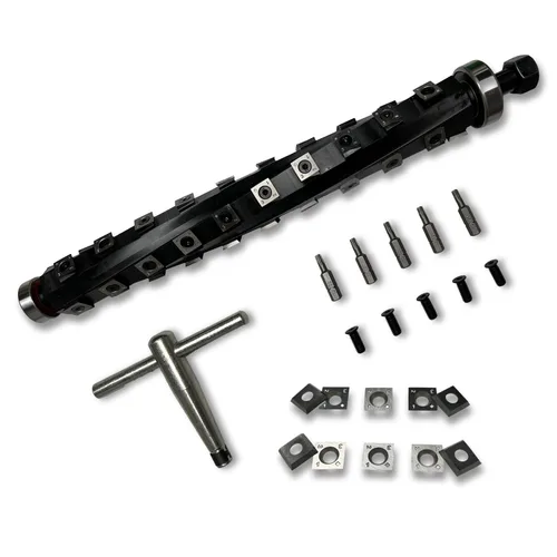 Miniatura 2 de Cabezal de corte helicoidal para cepilladora Dewalt Dw735/Dw735x con 4 filas de insertos de carburo, incluye tornillos y cuchillas de repuesto