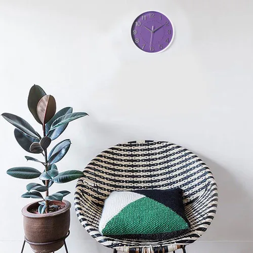 Miniatura 2 de SAC SMARTEN ARTS Decor - Reloj de pared silencioso de 10 pulgadas, números 3D, sin tictac, decorativo, funciona con pilas, redondo, fácil de leer