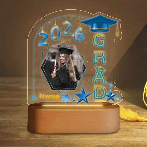 Miniatura 40 de Regalos de graduación personalizados luz nocturna con nombre de foto, lámpara LED de graduación personalizada 2026 para mujeres y hombres, regalos