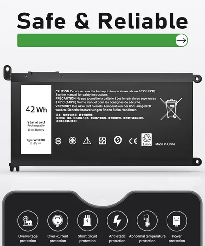 Miniatura 3 de 42WH WDX0R - Batería para portátil Dell Inspiron 13 15 5000 7000 Series 7573 7579 7378 7560 7569 5570 5567 5565 5378 5379 Latitude 3490 3580 3580 3