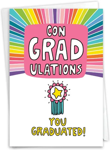 Miniatura 14 de NobleWorks - 1 tarjeta de felicitación divertida de graduación - Felicidades para graduados, papelería para la escuela, universidad - Gran deseo