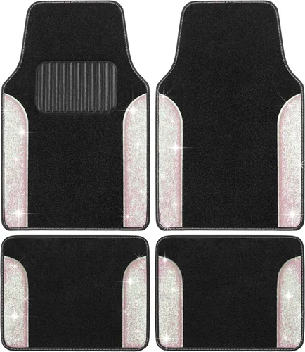 Miniatura 8 de Juego de alfombrillas de coche con diamantes brillantes Carbella de 4 piezas, alfombrillas de coche de imitación de diamantes con brillantes
