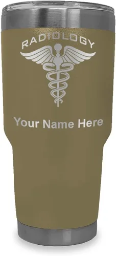 Miniatura 10 de LaserGram Vaso aislado al vacío de 20 onzas, radiología, grabado personalizado incluido (azul claro)