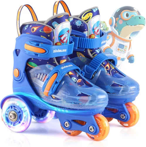 Miniatura 9 de Patines de Ruedas para Niños Principiantes - ZOOBLISS Patines de Ruedas para Niños Pequeños para Niños y Niñas de 3 a 7 Años con Ruedas que se Rosa