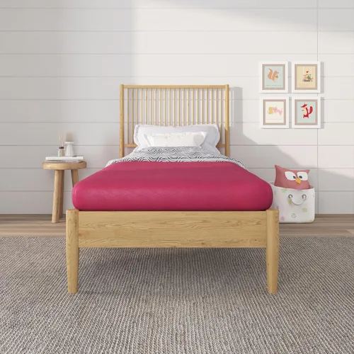 NapQueen Colchón de Espuma Viscoelástica Twin de 5 Pulgadas, Sensación Media, Certificado CertiPUR-US, Cama en una Caja, Funda de Tela Suave Rosa
