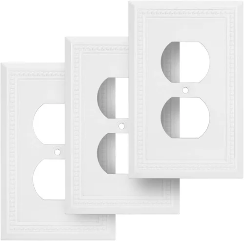 Miniatura 63 de Henne Bery Sunken Pearls - Placa de interruptor/placa de pared y cubierta de salida (decorador individual, 2 unidades, negro mate)