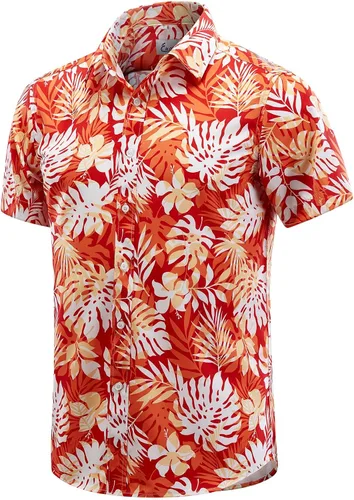 Miniatura 28 de EUOW - Camisas hawaianas para hombre de manga corta con botones, estampadas para la playa y el verano