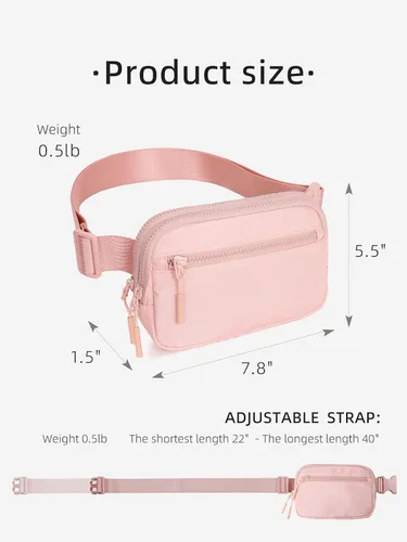 Miniatura 43 de WESTBRONCO Riñoneras para mujeres y hombres, bolsa para cinturón con bolsillos con cremallera, riñoneras modernas, bolsas cruzadas ligeras de 1