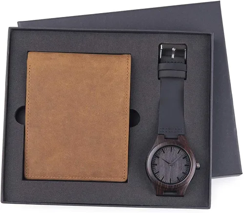 2win Cartera para hombre con grabado para mamá hijo cartera reloj personalizado reloj especial de aniversario para marido hijo novio papá con