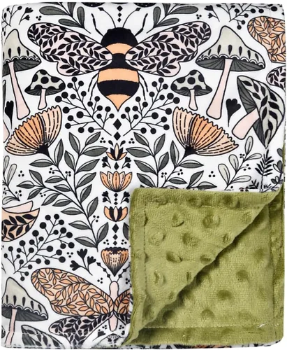 Manta de bebé, suave manta cálida de Minky para niño o niña, manta de recepción con doble capa de respaldo punteado para recién nacidos, guardería,