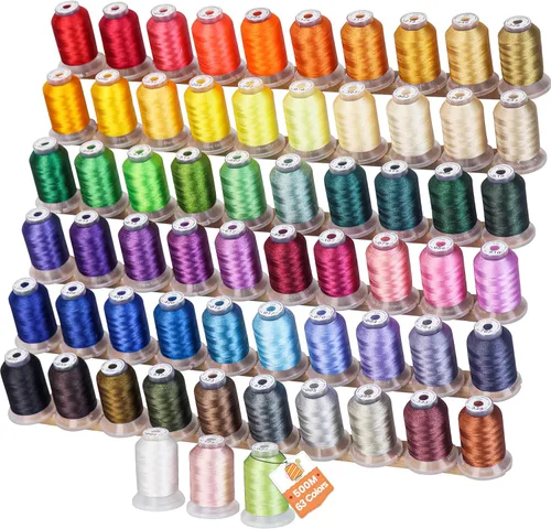 New brothread S 63 colores 100% poliéster máquina bordado hilo 550yd con redes de hilo - compatible para máquina de coser de bordado en casa