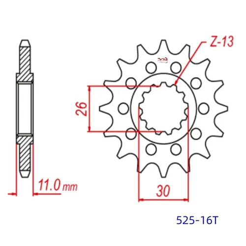 Miniatura 3 de Chain 16T 47T Front Rear Sprocket Wheel Compatible with Yamaha TDM900 5PS TDM 900A ABS FZ8 FZ8N FZ8S FZ-8 FZ-8S FZ-8N FZ 8 TDM 900 525(Front)