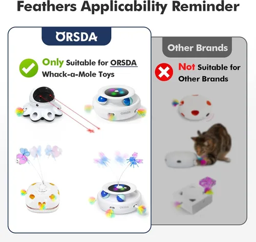 Miniatura 2 de ORSDA 6 PIEZAS Plumas de Repuesto SOLAMENTE Juguetes Interactivos para Gatos