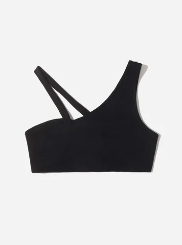 Miniatura 6 de Remidoo Camiseta corta sexy de un hombro para mujer con corte en O sin mangas