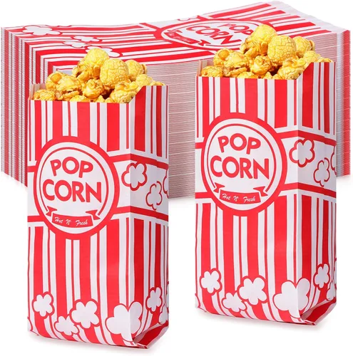 Potchen 500 bolsas de palomitas de maíz de 2 onzas a granel para palomitas de maíz, resistentes a la grasa, bolsas desechables para carnaval, Rojo
