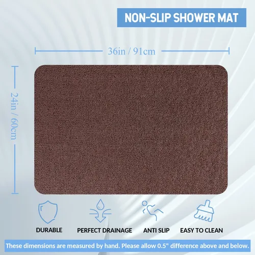 Miniatura 158 de Hargiis - Tapete antideslizante de secado rápido para tina y ducha, tapete exfoliante para pies, para baño, cocina u hotel, beige, 24 x 16 pulgadas