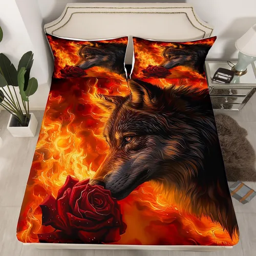 Miniatura 32 de Manfei Juego de sábana bajera de camuflaje de animales marinos, 2 piezas, diseño de camuflaje de tiburones y ballenas, con 1 funda de almohada