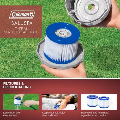 Miniatura 2 de Bestway Bomba de filtro ligera tipo VI de repuesto para hidromasaje inflable SaluSpa (paquete de 24)