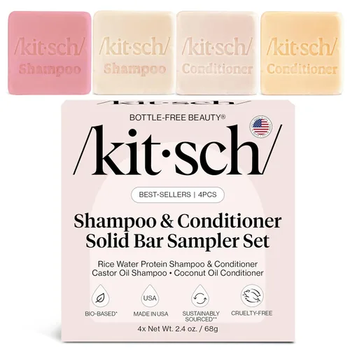Miniatura 15 de Kitsch Barra de champú y gel de baño ultra sensible 2 en 1 + barra acondicionadora y jabón de afeitado – Jabón en barra sin fragancia para piel