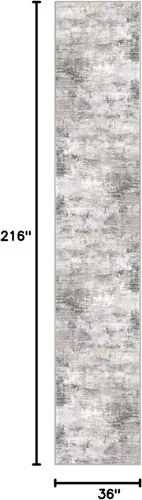 Miniatura 1047 de IOHOUZE Alfombra abstracta lavable de 3 x 12 pies para pasillos, antideslizante para cocina, camino de entrada de lana sintética para interiores