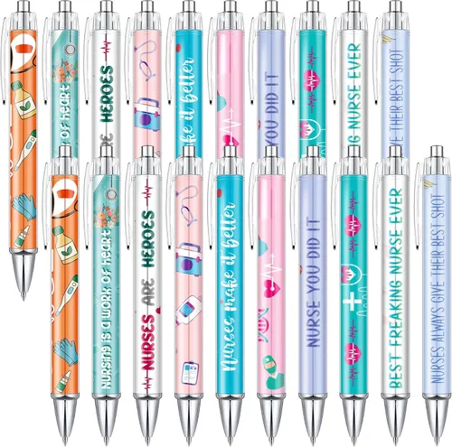 Miniatura 8 de Geyee Bolígrafos de enfermera, bonitos bolígrafos de enfermera, bonitos bolígrafos retráctiles de enfermería, bolígrafos de tinta divertida