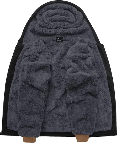 Miniatura 51 de SCODI Sudaderas con capucha para hombre, forro polar pesado, cremallera completa, forro de sherpa grueso, chaqueta con capucha